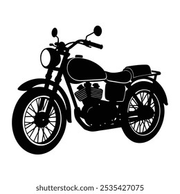 old-motor-bike-silhouette-vector-illustration, this is a editable file.