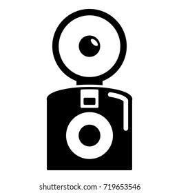 Oldschool camera icon . Simple illustration of oldschool camera vector icon for web design isolated on white background