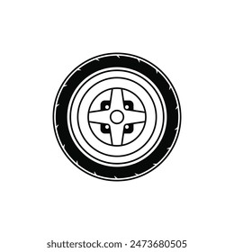 Oldschool car wheel icon. Vector illustration