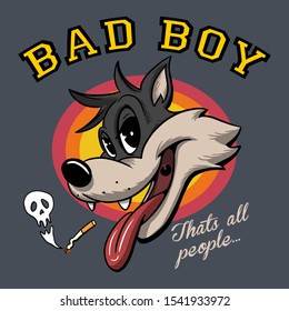 oldschool cartoon style dog illustration tee shirt wallpaper logo poster graphic design print