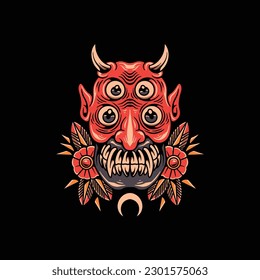 oldschool monster tattoo vector design