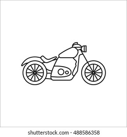 Oldschool motorcycle profile sign line symbol icon on background