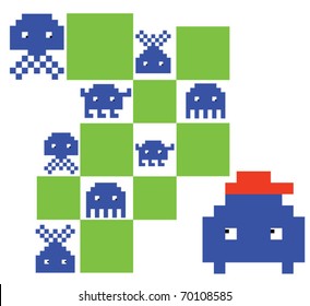 oldschool robots texture (vector)