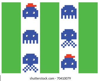 oldschool robots texture (vector)