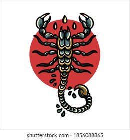 oldschool scorpion tattoo vector design