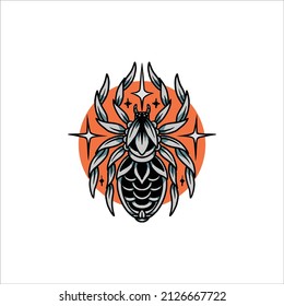 oldschool spider tattoo vector design