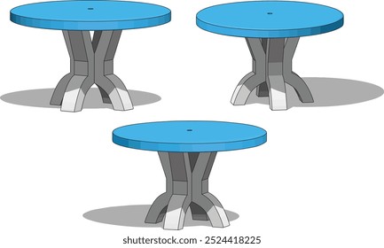 
Old-school stone tables with blue tops, isolated against a white background, are often used in gardens or patios. They're sturdy, durable, and known for their longevity and weather resistance.
