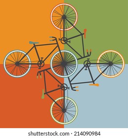 Oldschool style bycicle vector illustration