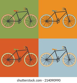 Oldschool style bycicle vector illustration