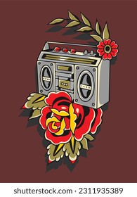 Oldschool style radio illustration design