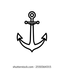 old-ship-anchor icon vector illustration style