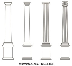 old-style greece column. eps10 vector illustration