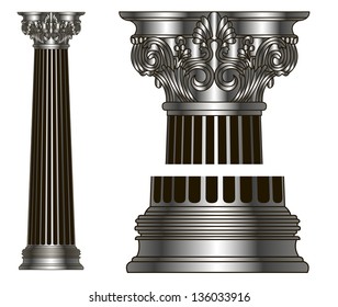 old-style greece column. eps10 vector illustration