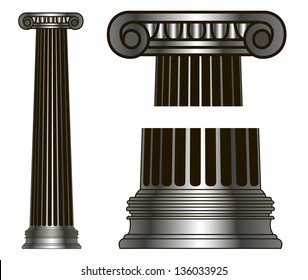 old-style greece column. eps10 vector illustration