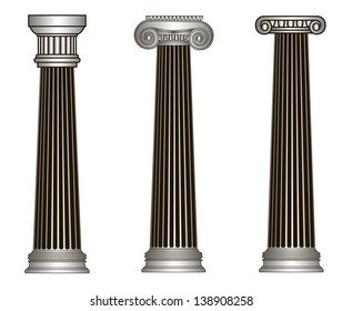old-style greece column. eps10 vector illustration