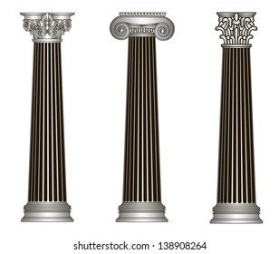 old-style greece column. eps10 vector illustration