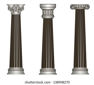 old-style greece column. eps10 vector illustration