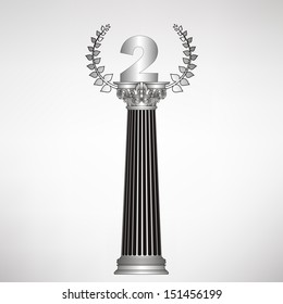 old-style greece column, laurel wreath and number. eps10 vector illustration