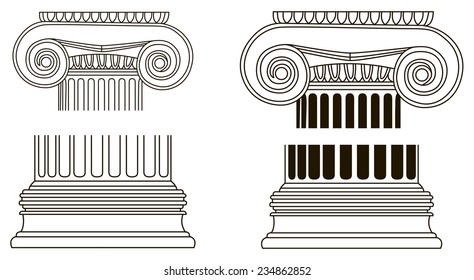 Old-style greece column parts eps10 vector illustration