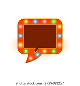 Old-style neon marquee frame lightbox with bright bulb rows presented as PNG isolated on transparent background ideal for cinema nights, musical shows, party flyers and theatrical event designs