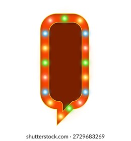 Old-style neon marquee frame lightbox with bright bulb rows presented as PNG isolated on transparent background ideal for cinema nights, musical shows, party flyers and theatrical event designs