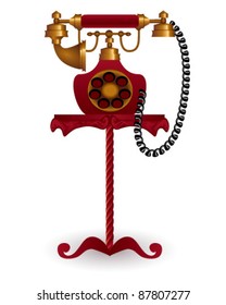 old-style phone on table
