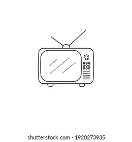 Old-style tube television. Vector drawing