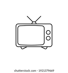 Old-style tube television. Vector drawing