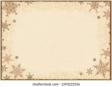 Old-Styled Christmas Winter New Year Card Frame Vector illustration
