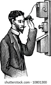 Old-time engraving of the Phone