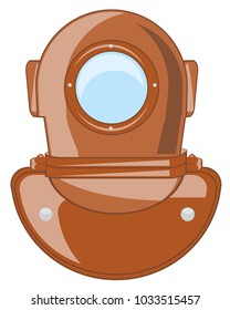 Old-time send diver on white background is insulated