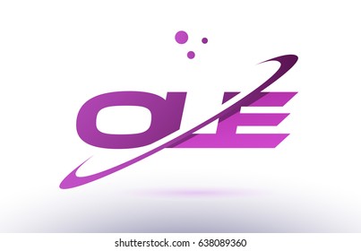 ole o l e  alphabet letter logo combination purple pink creative text dots company vector icon design template