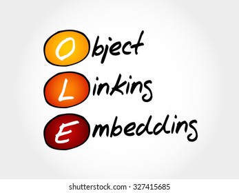 OLE Object Linking and Embedding, acronym concept