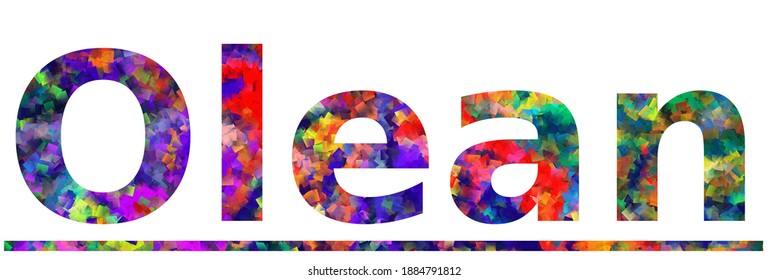 Olean. Colorful typography text banner. Vector the word olean design. Can be used to logo, card, poster, heading and beautiful title