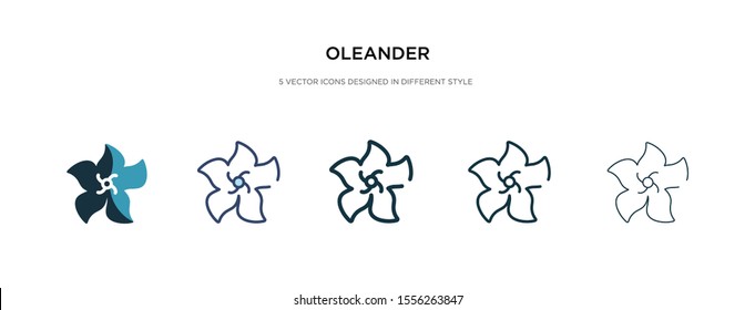 oleander icon in different style vector illustration. two colored and black oleander vector icons designed in filled, outline, line and stroke style can be used for web, mobile, ui