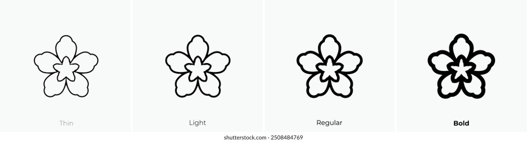 oleander icon. Thin, Light Regular And Bold style design isolated on white background