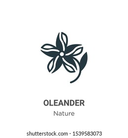 Oleander vector icon on white background. Flat vector oleander icon symbol sign from modern nature collection for mobile concept and web apps design.