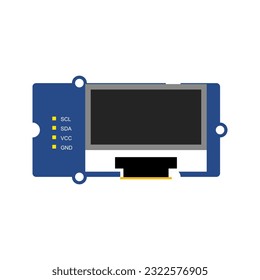 OLED 128x96 circuit board shield vector illustration: A visually appealing and accurate representation of a circuit board shield with an OLED display