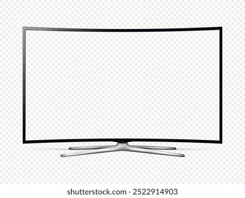 TV curvada OLED com tela transparente isolada no fundo transparente