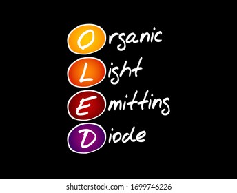 OLED - Organic Light-Emitting Diode acronym, technology concept background