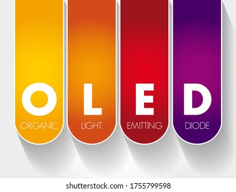 OLED - Organic Light-Emitting Diode acronym, technology concept background