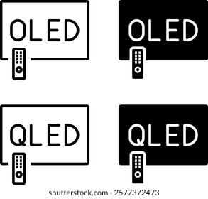 Oled Qled TV Display Icon, vector illustration