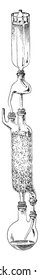 Oleometer of Vohl, vintage engraved illustration. Industrial encyclopedia E.-O. Lami - 1875.
