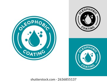 Oleophobic coating badge logo design. Suitable for business, information, and product label