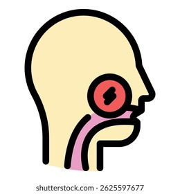Olfactory system icon. Outline olfactory system vector icon color flat isolated