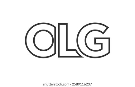 OLG logo design template with strong and modern bold text. Initial based vector logotype featuring simple and minimal typography. Trendy company identity ideal for businesses brand presence.
