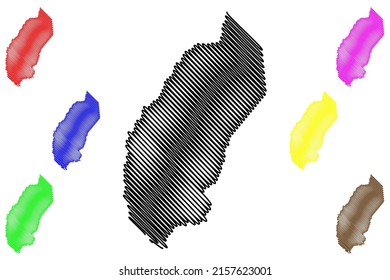 Olho dAgua do Casado municipality (Alagoas state, Municipalities of Brazil, Federative Republic of Brazil) map vector illustration, scribble sketch Olho dAgua do Casado map