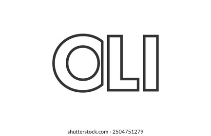 OLI logo design template with strong and modern bold text. Initial based vector logotype featuring simple and minimal typography. Trendy company identity ideal for businesses brand presence.