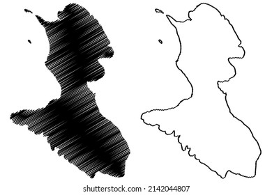 Olib island (Republic of Croatia, Adriatic Sea) map vector illustration, scribble sketch Olib map