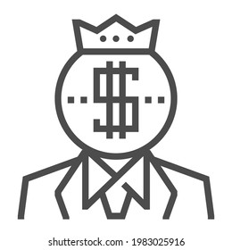 Oligarchy square line vector icon.